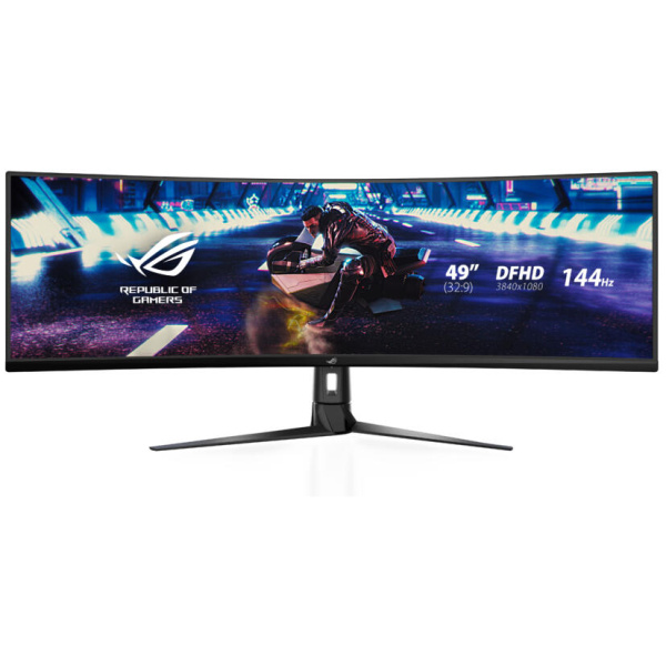 Asus ROG SRTIX XG49VQ Super Ultra-Wide Curved GAMING Monitor 49" (38440x1080) 144Hz 4ms (GtG) 450 cd/m² 1800R HDR10 FreeSync 2 2xHDMI (2.0) 1xDP (1.2) 2xUSB 3.2 (Gen 1 Type-A) 2xSpeakers 32:9 Adjustable Stand BLACK