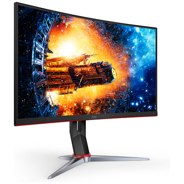 AOC C24G2 24" Curved GAMING Monitor 23.6" (1920x1080) 165Hz 1ms (MPRT) 250 cd/m² 1500R 3000:1 2xHDMI (1.4) 1xDP (1.2) 1xVGA AC100-240V, 50/60Hz BLACK / RED