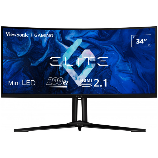 Viewsonic XG341C-2K CURVED GAMING Monitor 34" UWQHD (3440x1440) 200Hz 1ms (MPRT) 1500R HDR1400 AMD FreeSync Premium Pro 21:9 2xHDMI (2.1) 1xDP (1.4) USB Hub Adjustable Stand BLACK