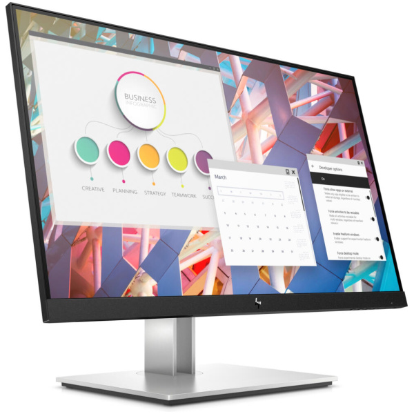 HP E24 G4 24" (1920x1080) 5ms 250 cd/m² HDMI DP VGA USB3.0 IPS Adjustable Stand Monitor SILVER